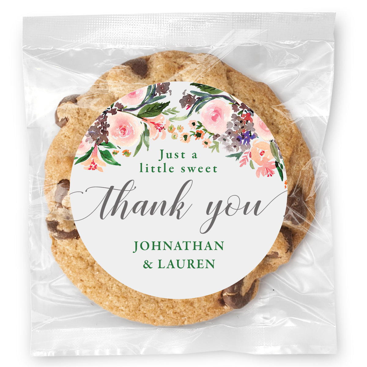 Wedding Sweet Thank You - Gourmet Chocolate Chip Or Variety Pack W/ Full Color Personalized Sticker