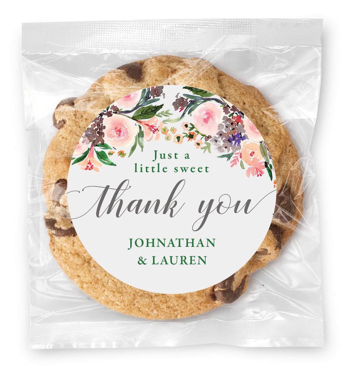 Wedding Sweet Thank You - Gourmet Chocolate Chip Or Variety Pack W/ Full Color Personalized Sticker