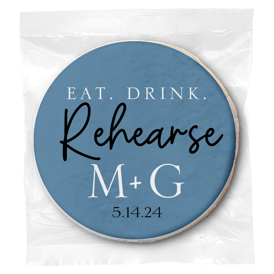 Eat Drink Rehearse - Personalized Direct Print On Round Sugar Cookie