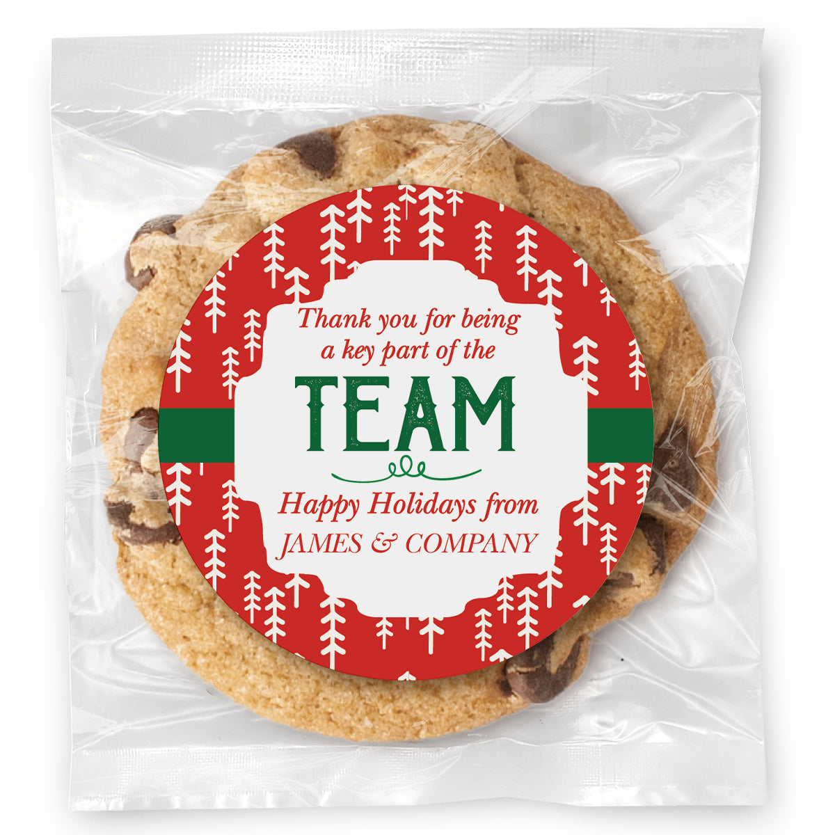 Holiday Thank You Team - Gourmet Chocolate Chip Or Variety Pack W/ Full Color Personalized Sticker
