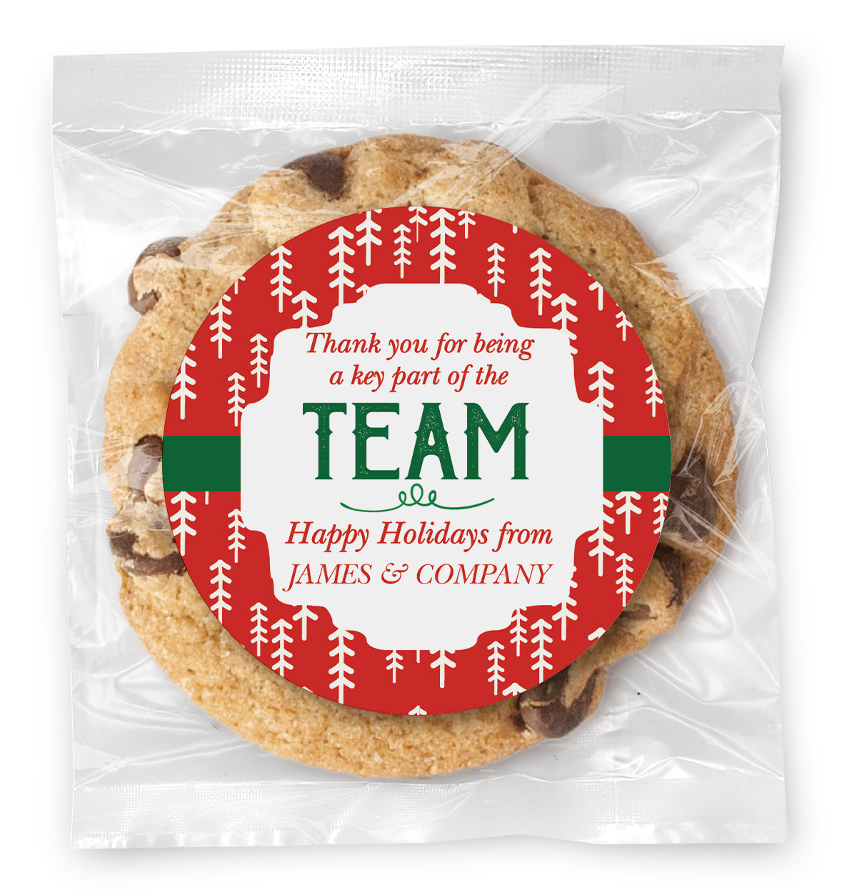 Holiday Thank You Team - Gourmet Chocolate Chip Or Variety Pack W/ Full Color Personalized Sticker