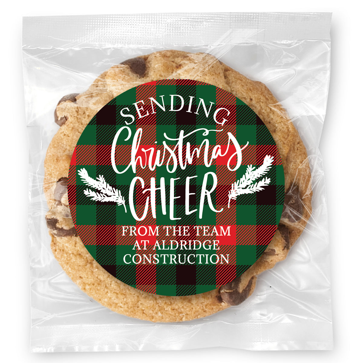 Sending Christmas Cheer - Gourmet Chocolate Chip Or Variety Pack W/ Full Color Personalized Sticker