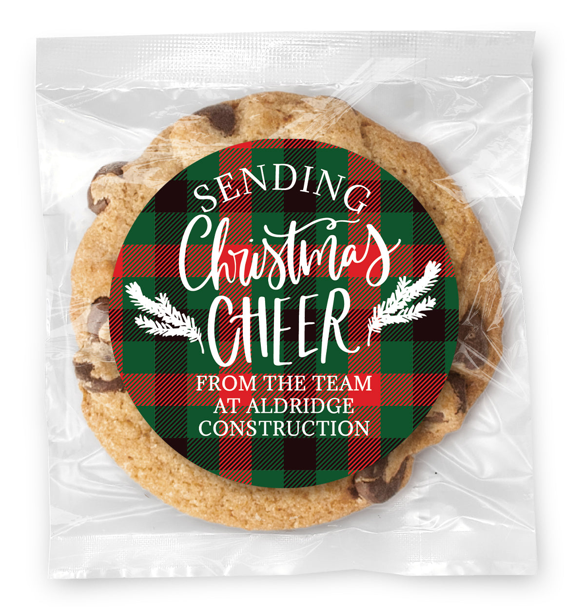 Sending Christmas Cheer - Gourmet Chocolate Chip Or Variety Pack W/ Full Color Personalized Sticker