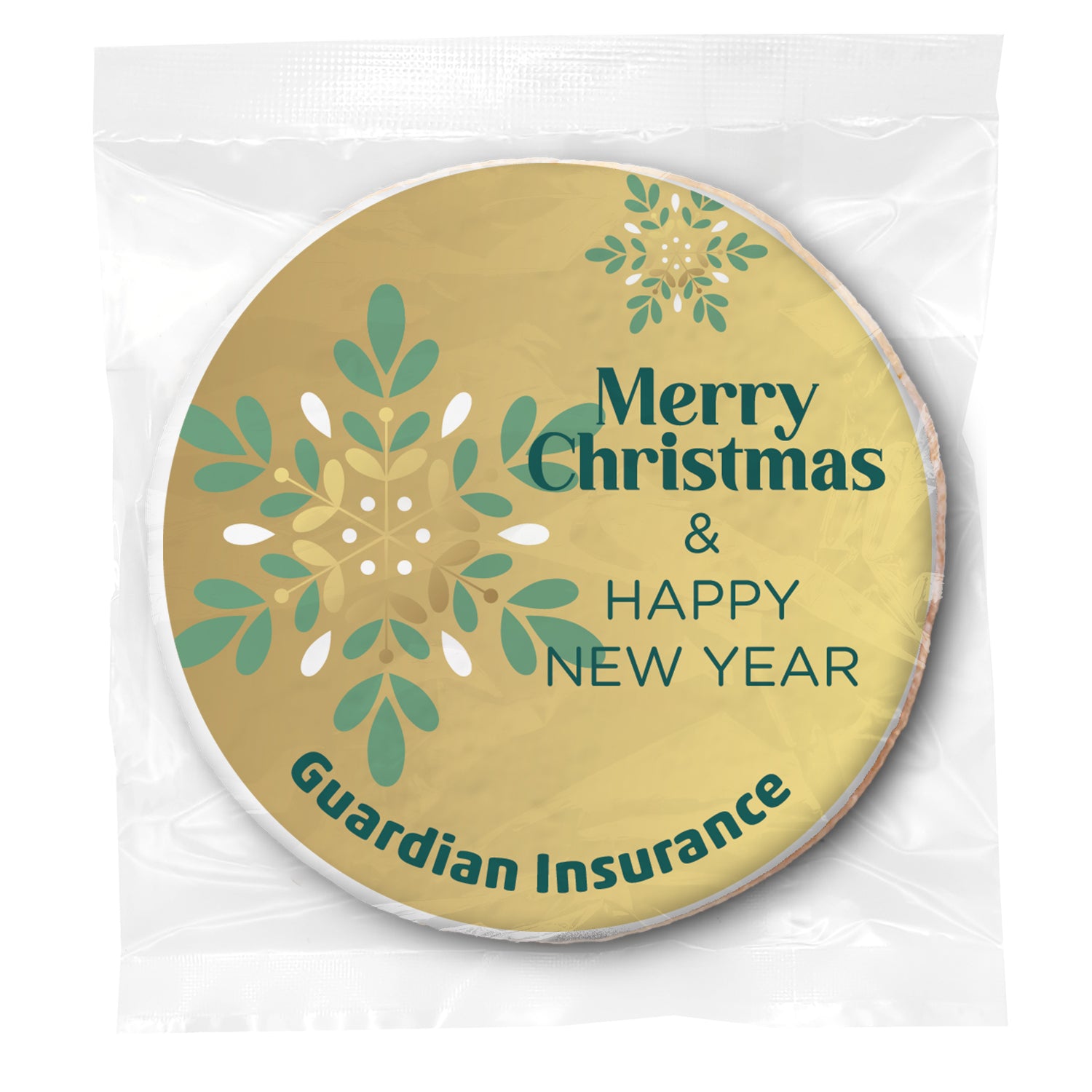 Merry Christmas & Happy New Year Snowflake - Personalized Direct Print On Round Sugar Cookie