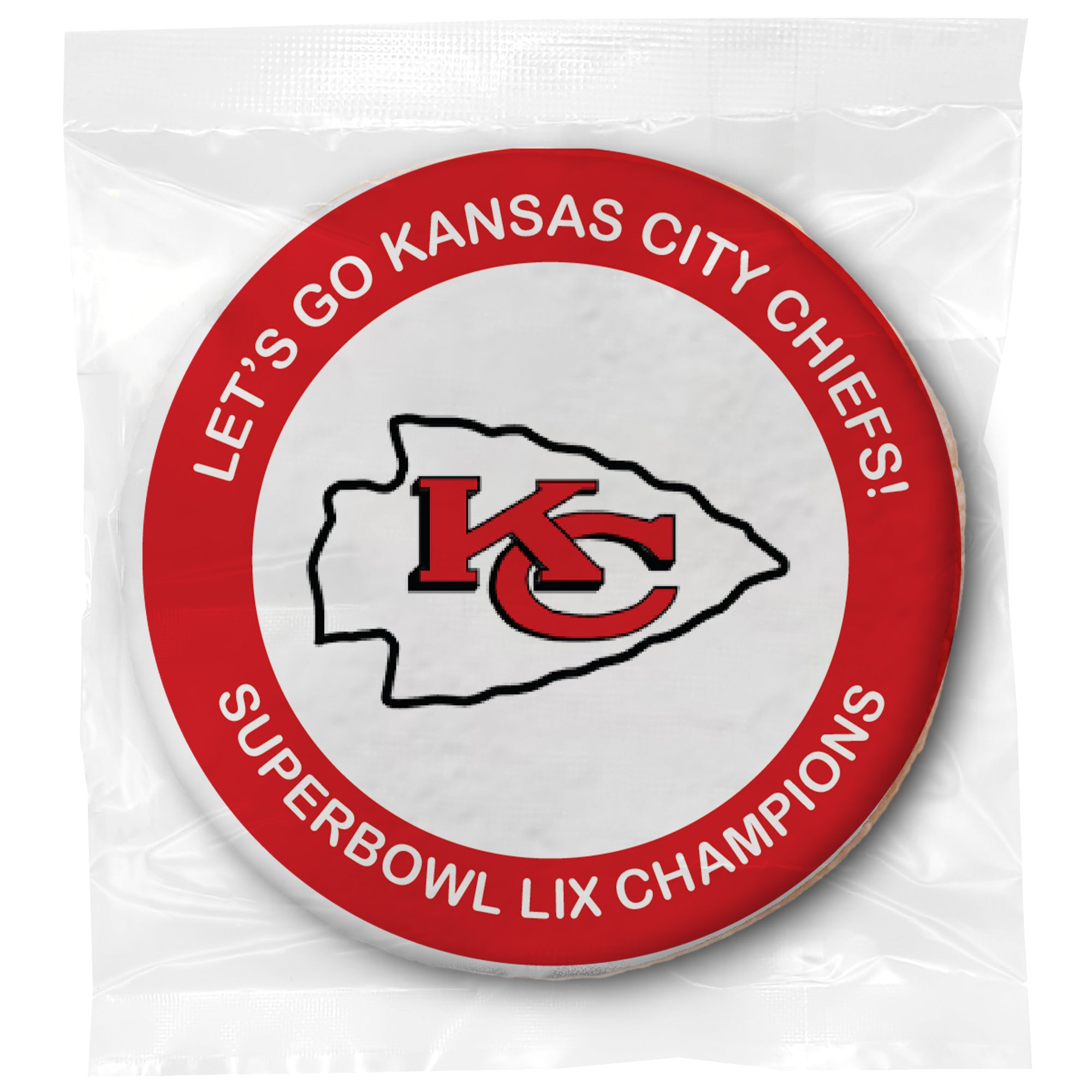 Chiefs Football & Message - Personalized Direct Print On Round Sugar Cookie