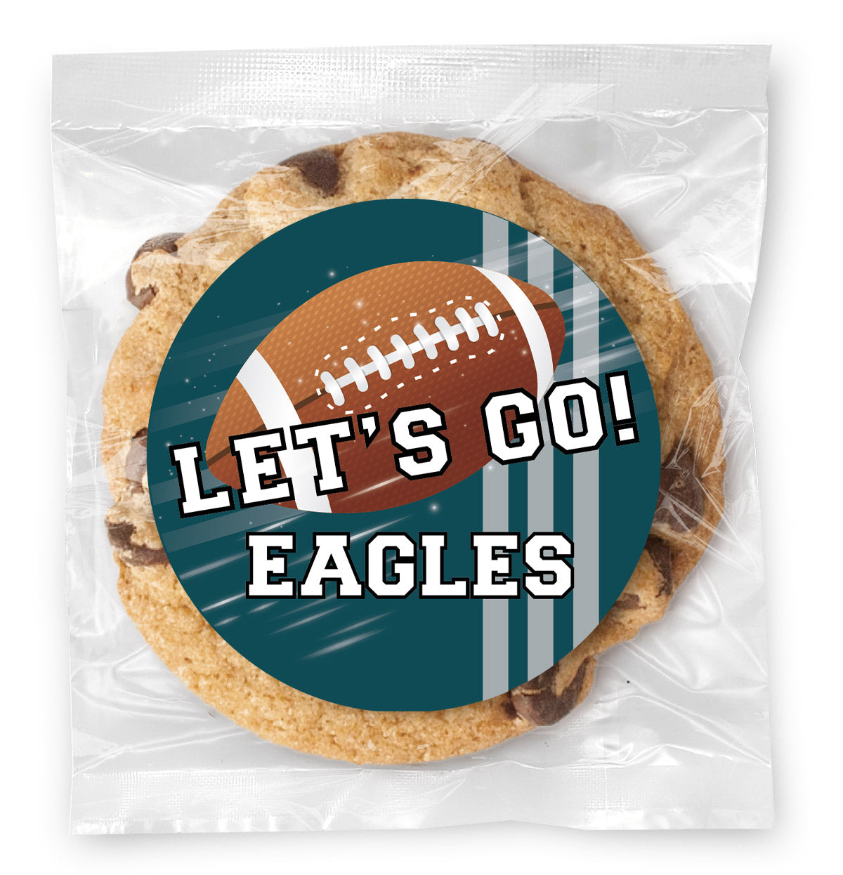 Let's Go Eagles! (Any Team) - Gourmet Chocolate Chip Or Variety Pack W/ Full Color Personalized Sticker