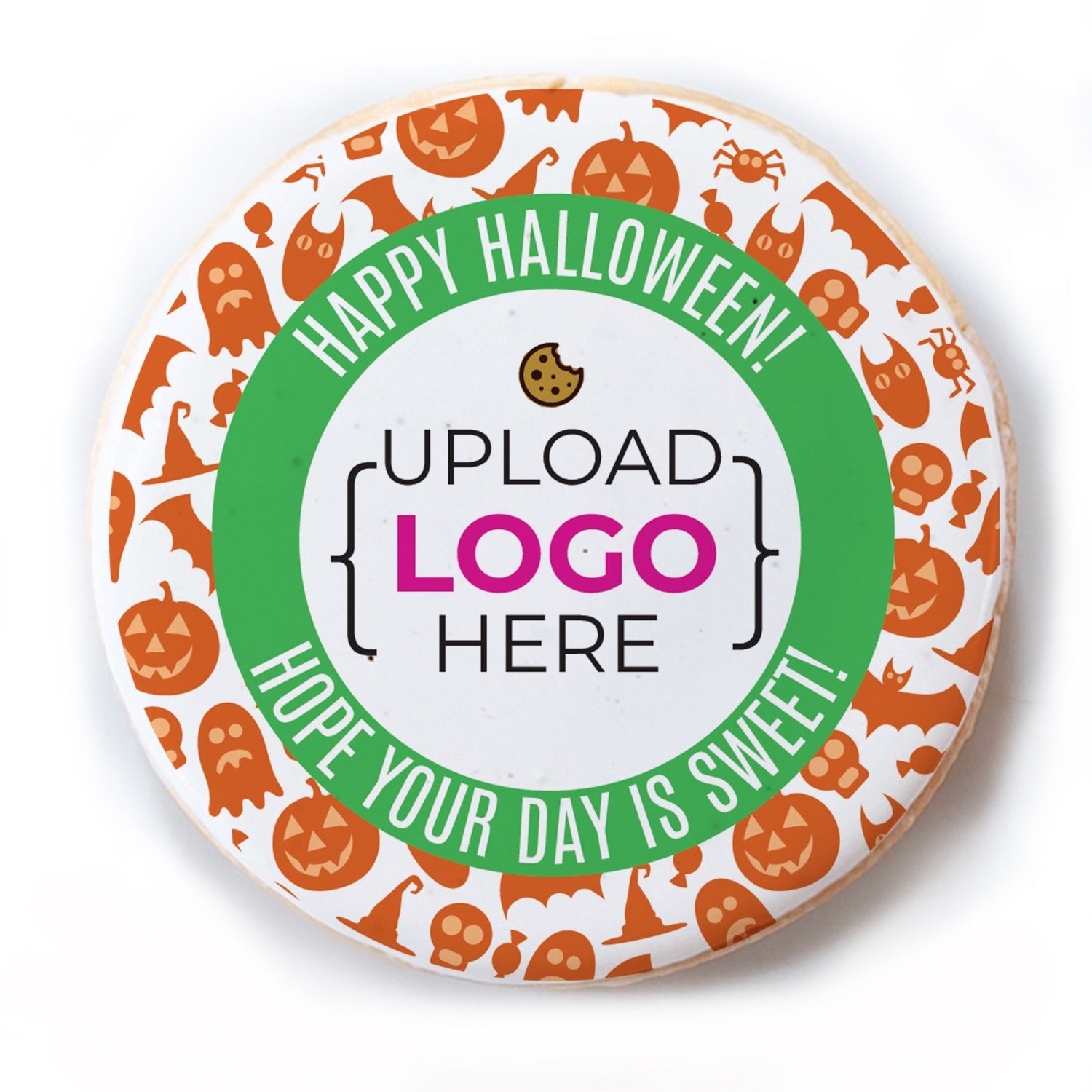 Happy Halloween Logo Upload - Personalized Direct Print On Round Sugar Cookie