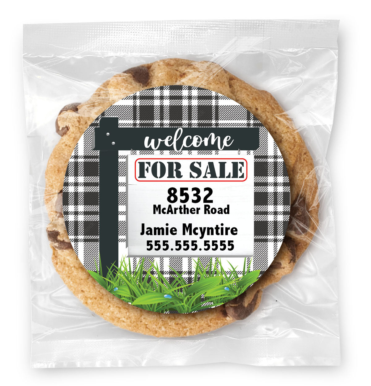 Real Estate Sign - Gourmet Chocolate Chip Or Variety Pack W/ Full Color Personalized Sticker