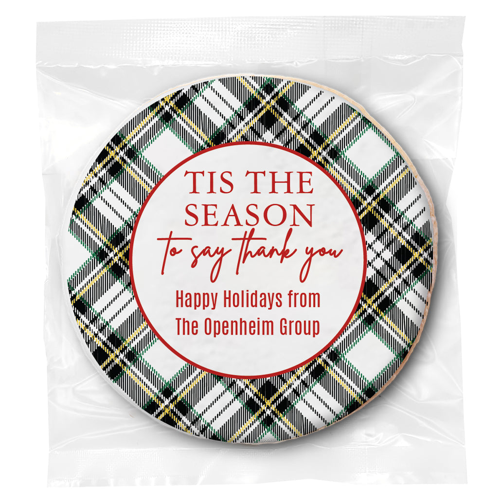 Tis the Season to say thank you - Personalized Direct Print On Round Sugar Cookie