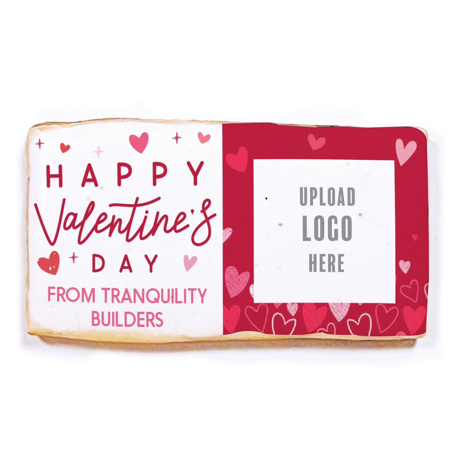 Wishing you a Happy Valentines Logo Upload - Personalized Direct Print On Rectangle Sugar Cookie