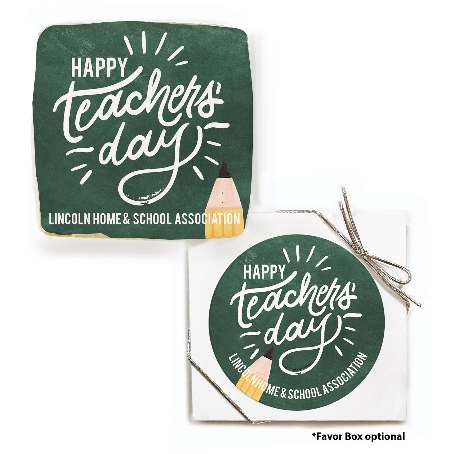 Teachers Day Chalkboard - Personalized Direct Print On Square Sugar Cookie