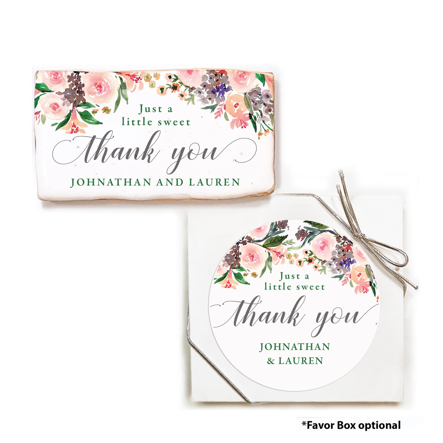 Sweet Thank You - Personalized Direct Print on Rectangle Sugar Cookies