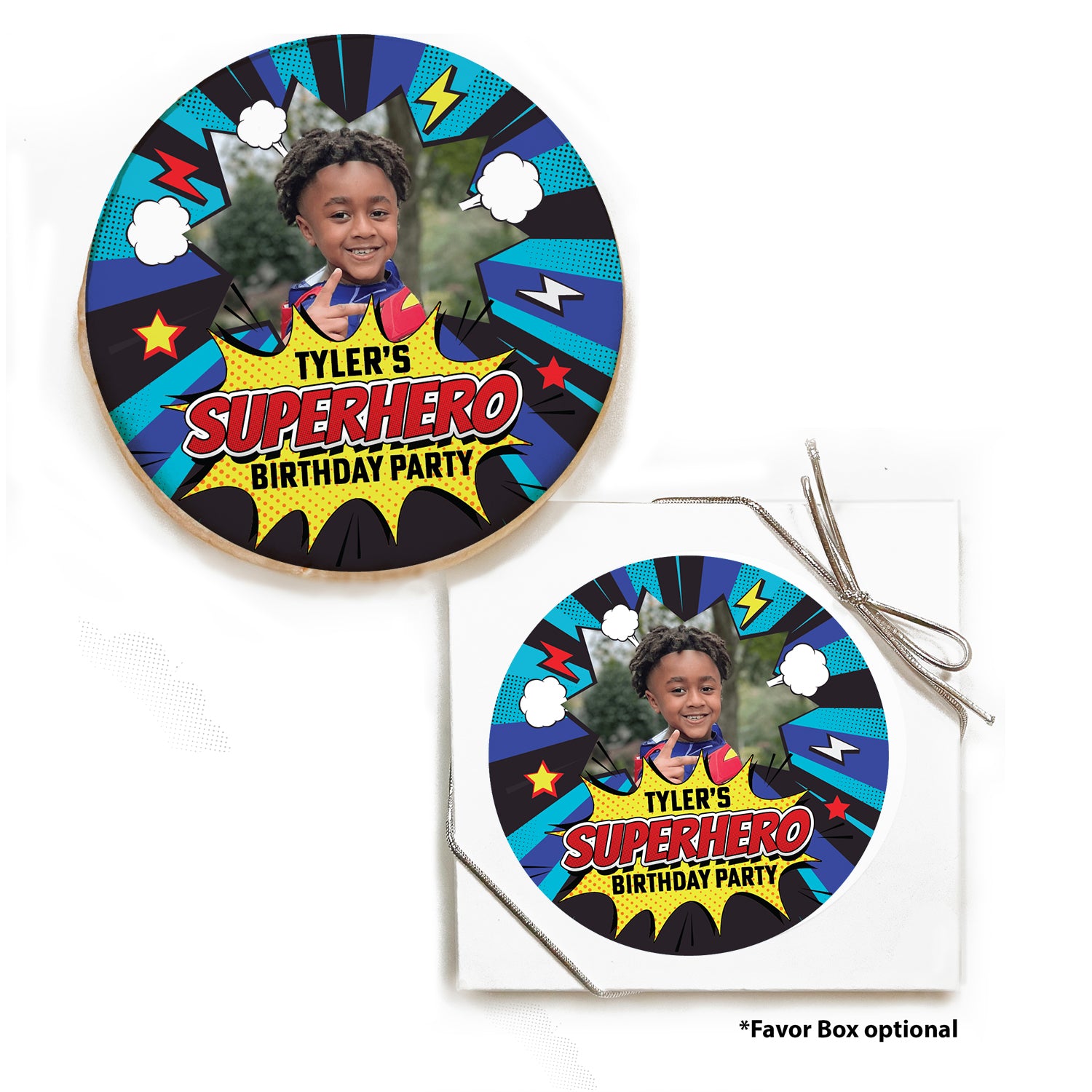 Superhero Birthday - Personalized Direct Print On Round Sugar Cookie