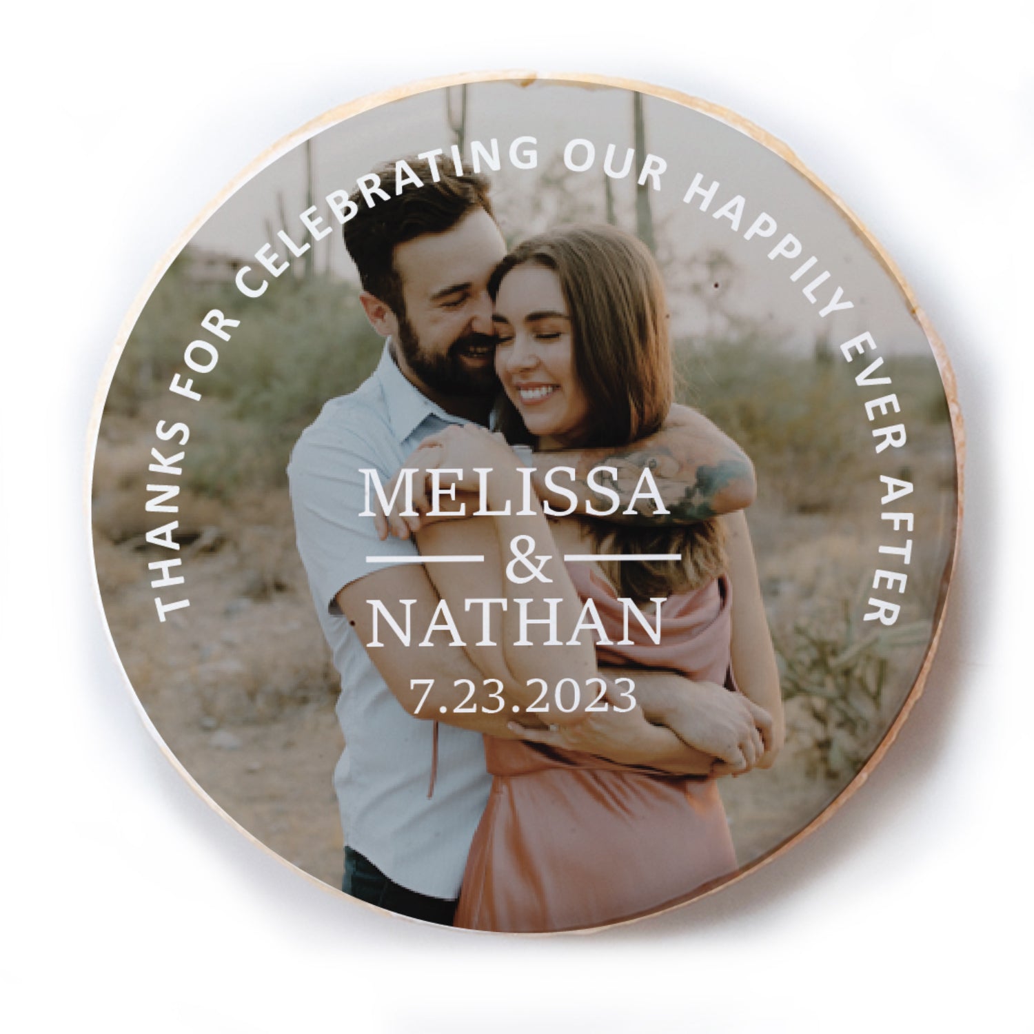 Happily Ever After Photo - Personalized Direct Print On Round Sugar Cookie