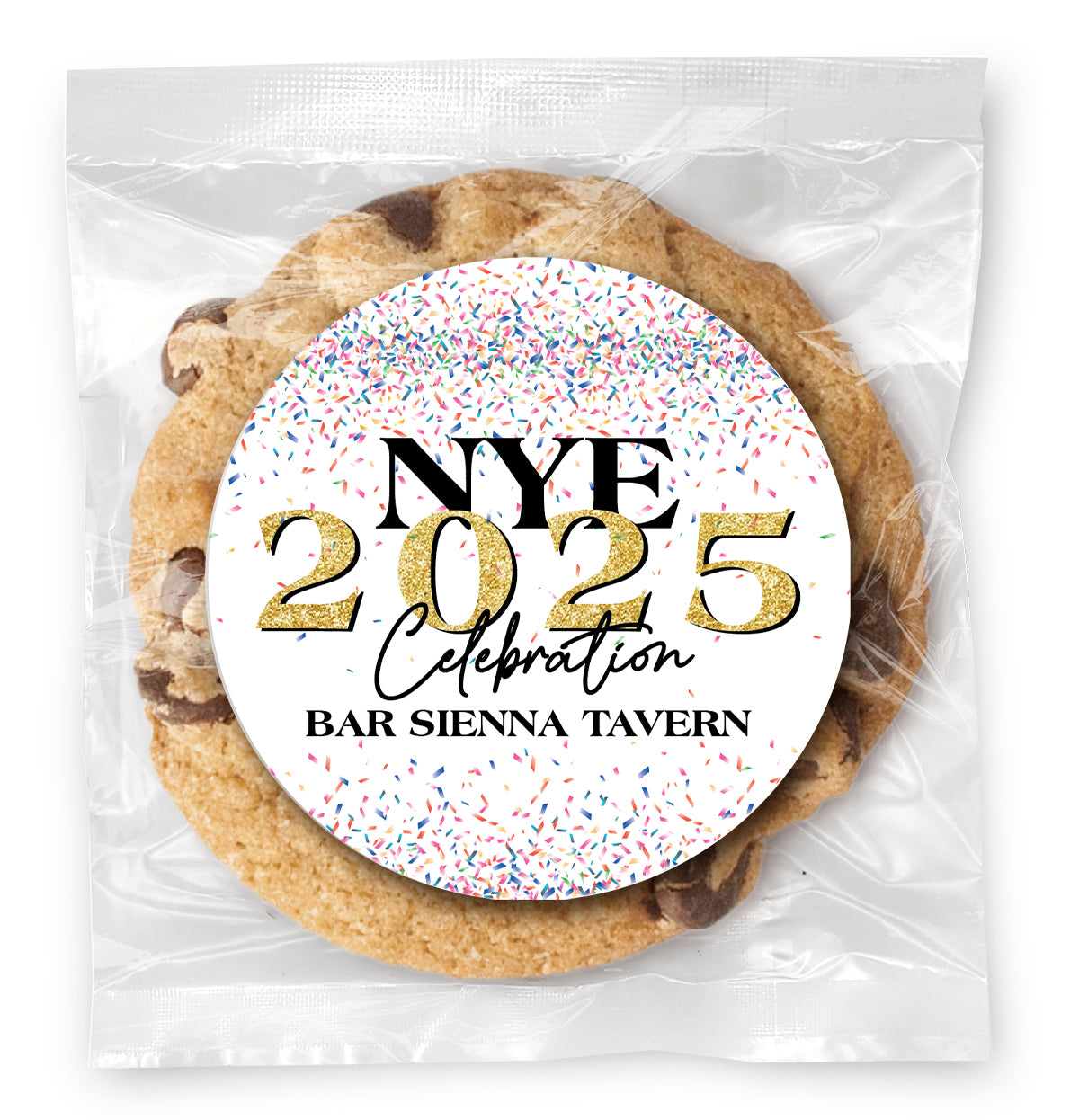 NYE Celebration - Gourmet Chocolate Chip Or Variety Pack W/ Full Color Personalized Sticker