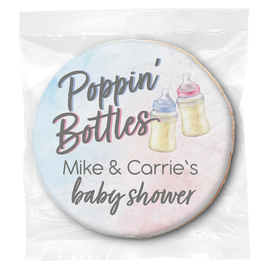 Poppin' Bottles Baby Shower - Personalized Direct Print On Round Sugar Cookie