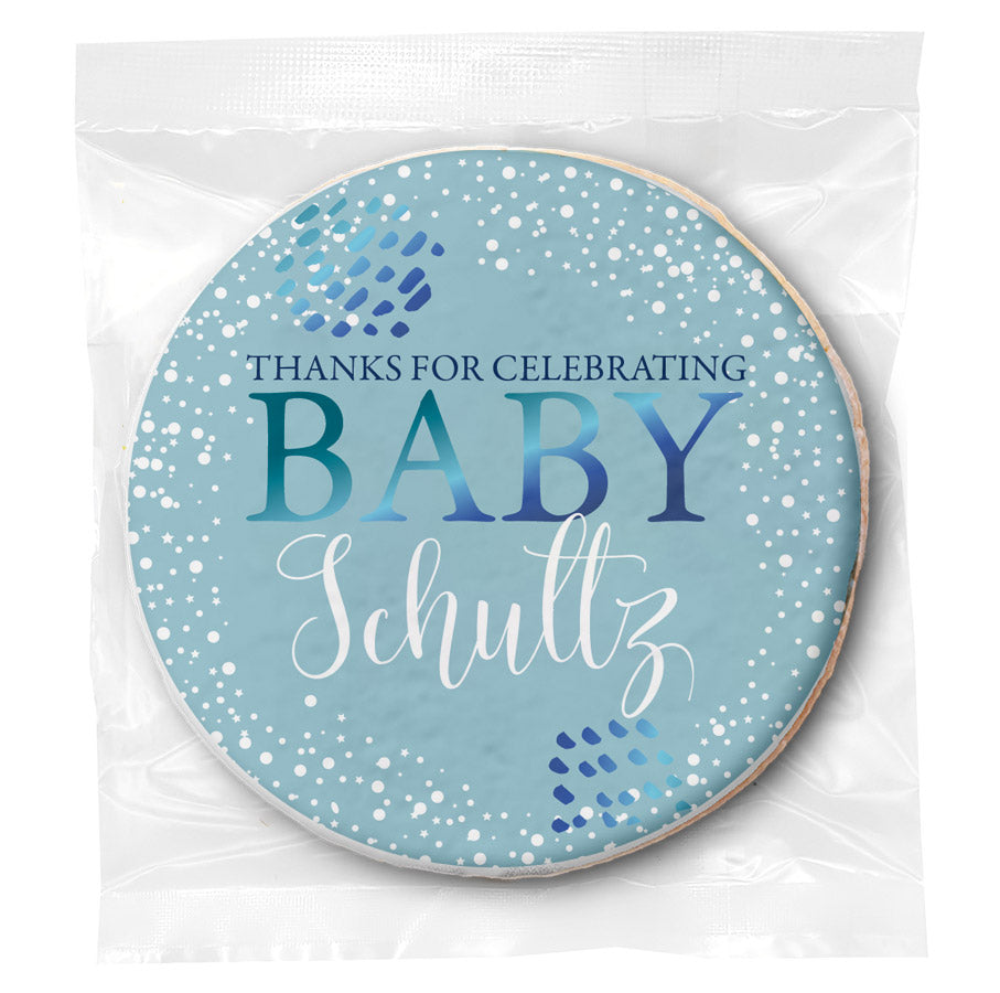 Celebrating Baby Blue - Personalized Direct Print On Round Sugar Cookie