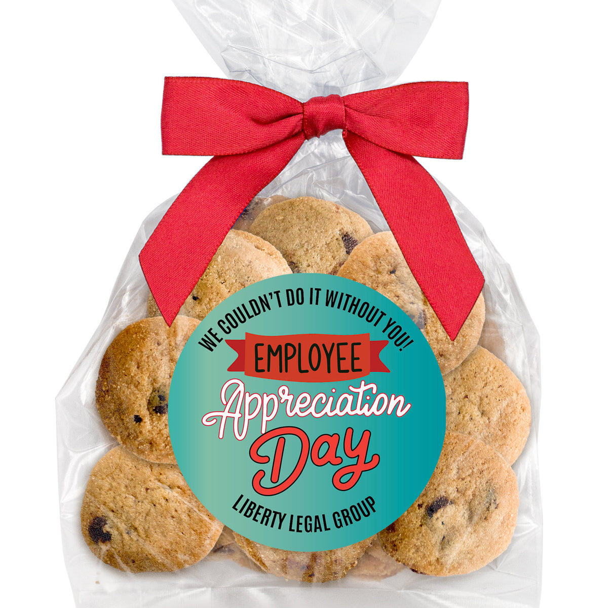 Employee Appreciation Mini Chocolate Chip Cookies | Custom Sticker ...