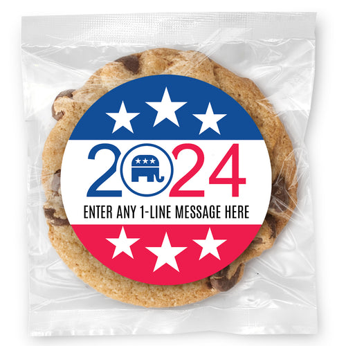 2024 Republican Message - Gourmet Chocolate Chip Or Variety Pack W/ Full Color Personalized Sticker