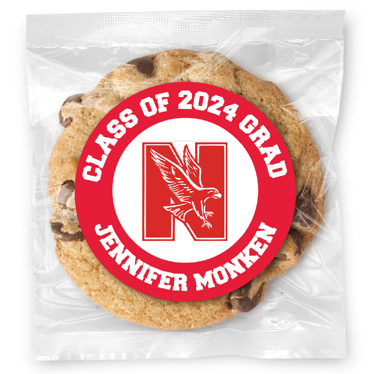 Graduation Build your Own School Logo Upload - Gourmet Chocolate Chip Or Variety Pack W/ Full Color Personalized Sticker