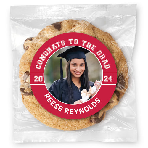 Grad Congrats Photo - Gourmet Chocolate Chip Or Variety Pack W/ Full Color Personalized Sticker