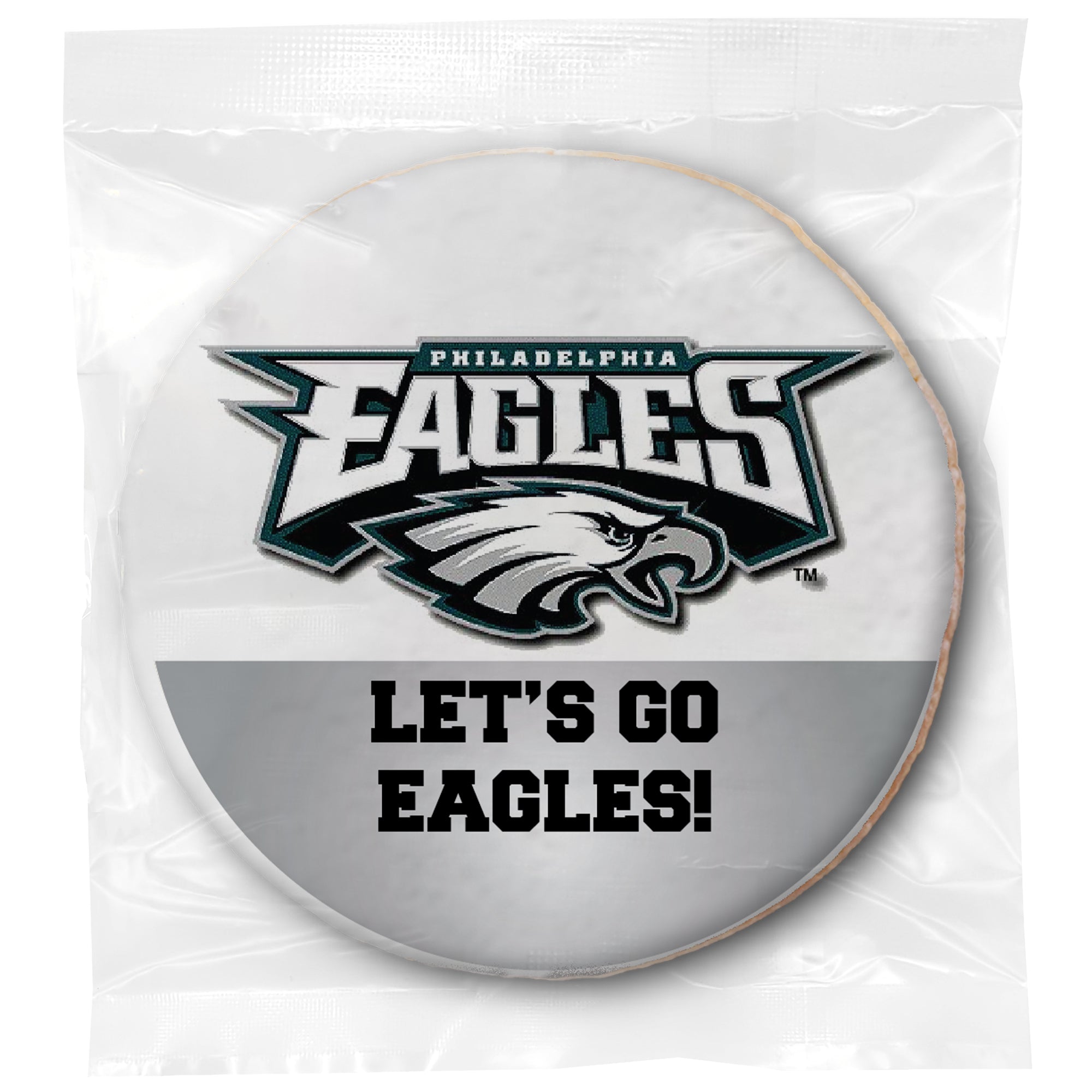 Logo Upload & Message (Eagles) - Personalized Direct Print On Round Sugar Cookie