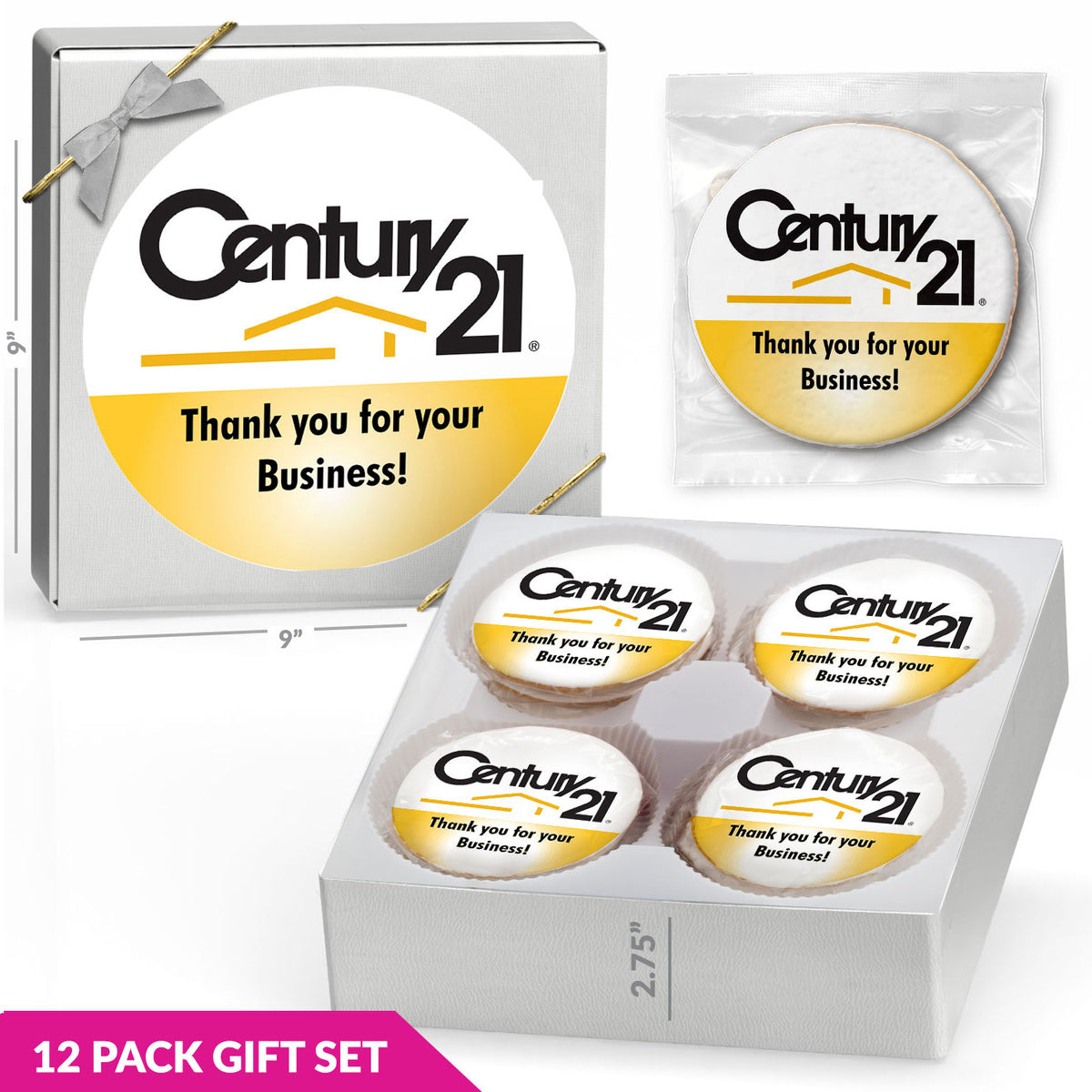 Personalized Direct Print on Round Sugar Cookie Gift Set Logo Upload ...