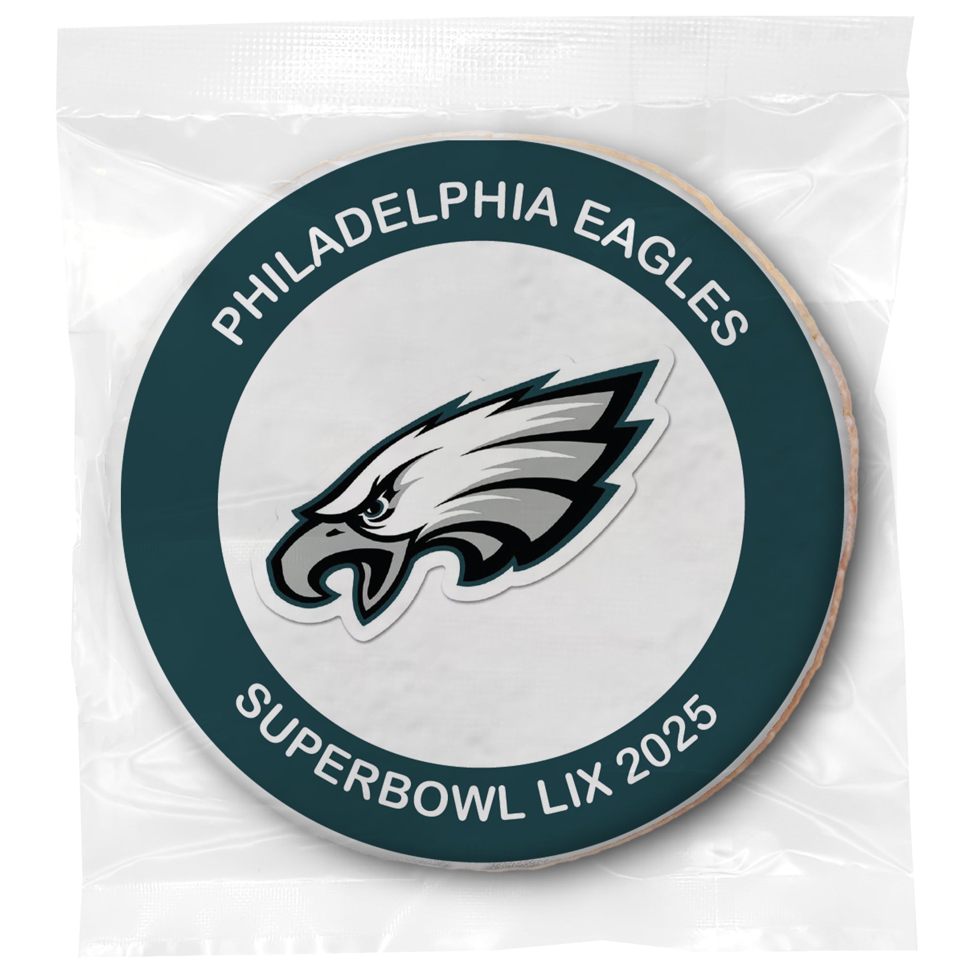 Eagles Football & Message - Personalized Direct Print On Round Sugar Cookie