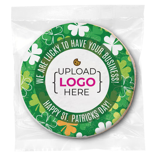 Shamrock Pattern Logo Upload - Personalized Direct Print On Round Sugar Cookie