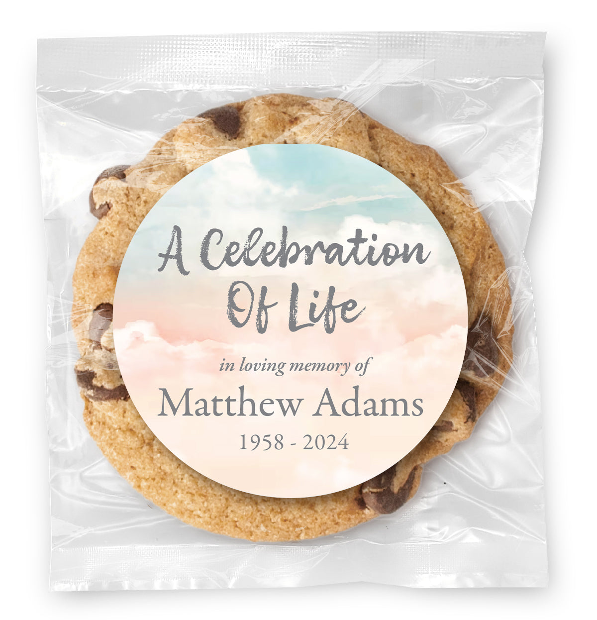 Celebration of Life - Gourmet Chocolate Chip Or Variety Pack W/ Full Color Personalized Sticker