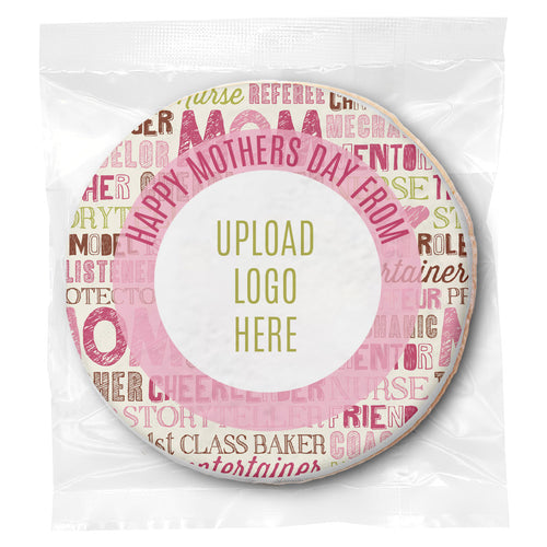 Happy Mothers Day Logo Upload - Personalized Direct Print On Round Sugar Cookie