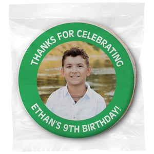 Kid's Birthday Design Your Own - Photo Upload, Message & Color - Personalized Direct Print On Round Sugar Cookie