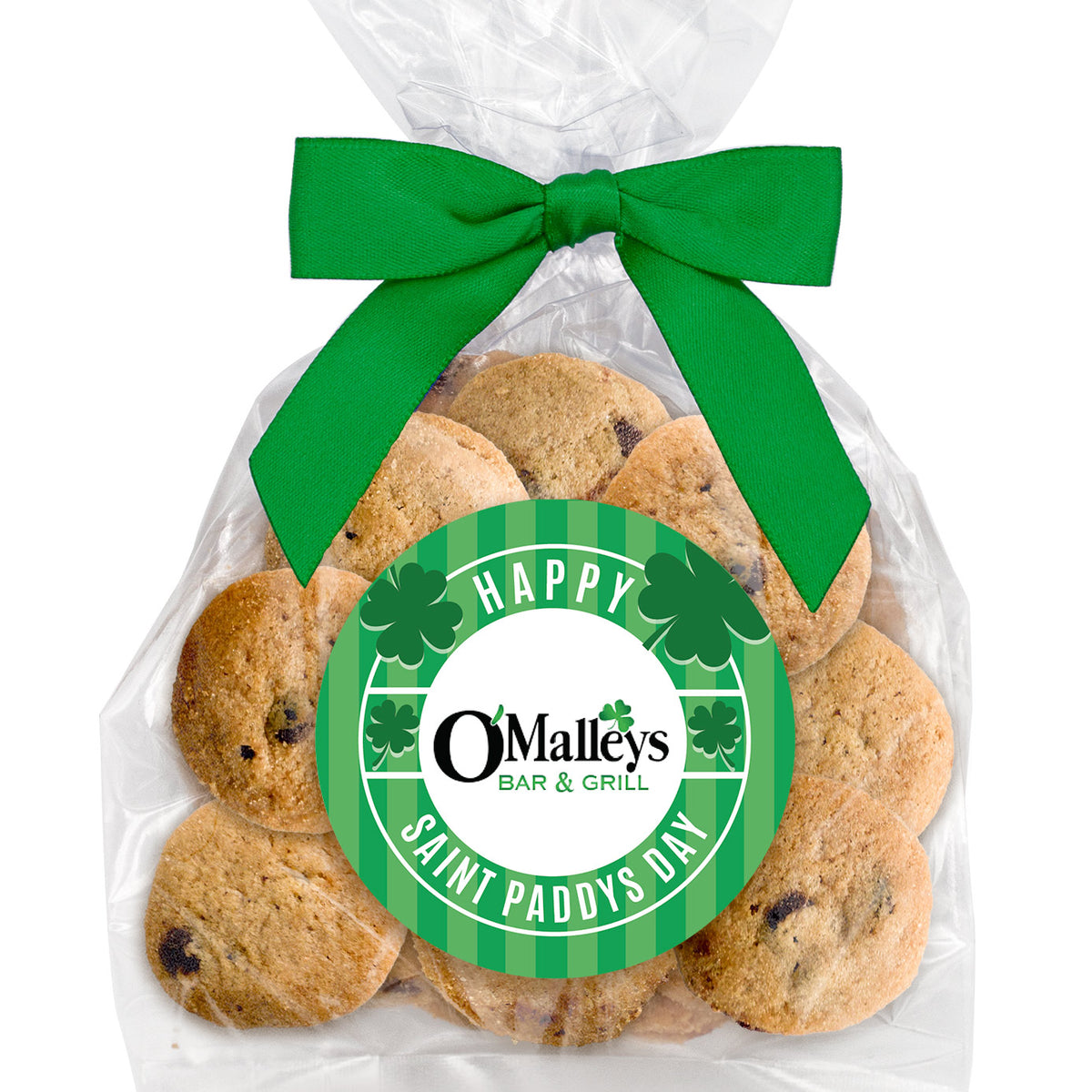 Happy Saint Paddy’s Day Mini Chocolate Chip Cookies | Custom Sticker ...