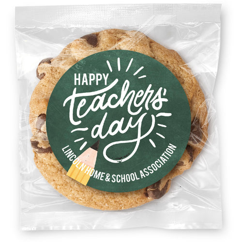 Teachers Day Chalk Board - Gourmet Chocolate Chip Or Variety Pack W/ Full Color Personalized Sticker