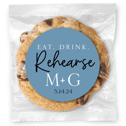 Eat Drink Rehearse - Gourmet Chocolate Chip Or Variety Pack W/ Full Color Personalized Sticker