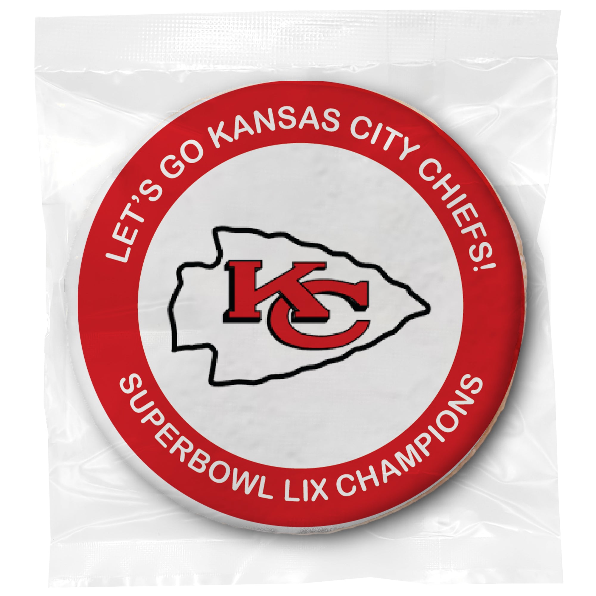 Chiefs Football  & Message - Personalized Direct Print On Round Sugar Cookie