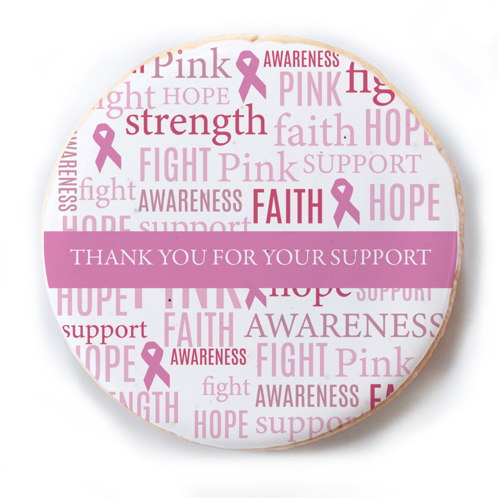 Personalized Breast Cancer Breast Cancer Words Round Cookie Favor