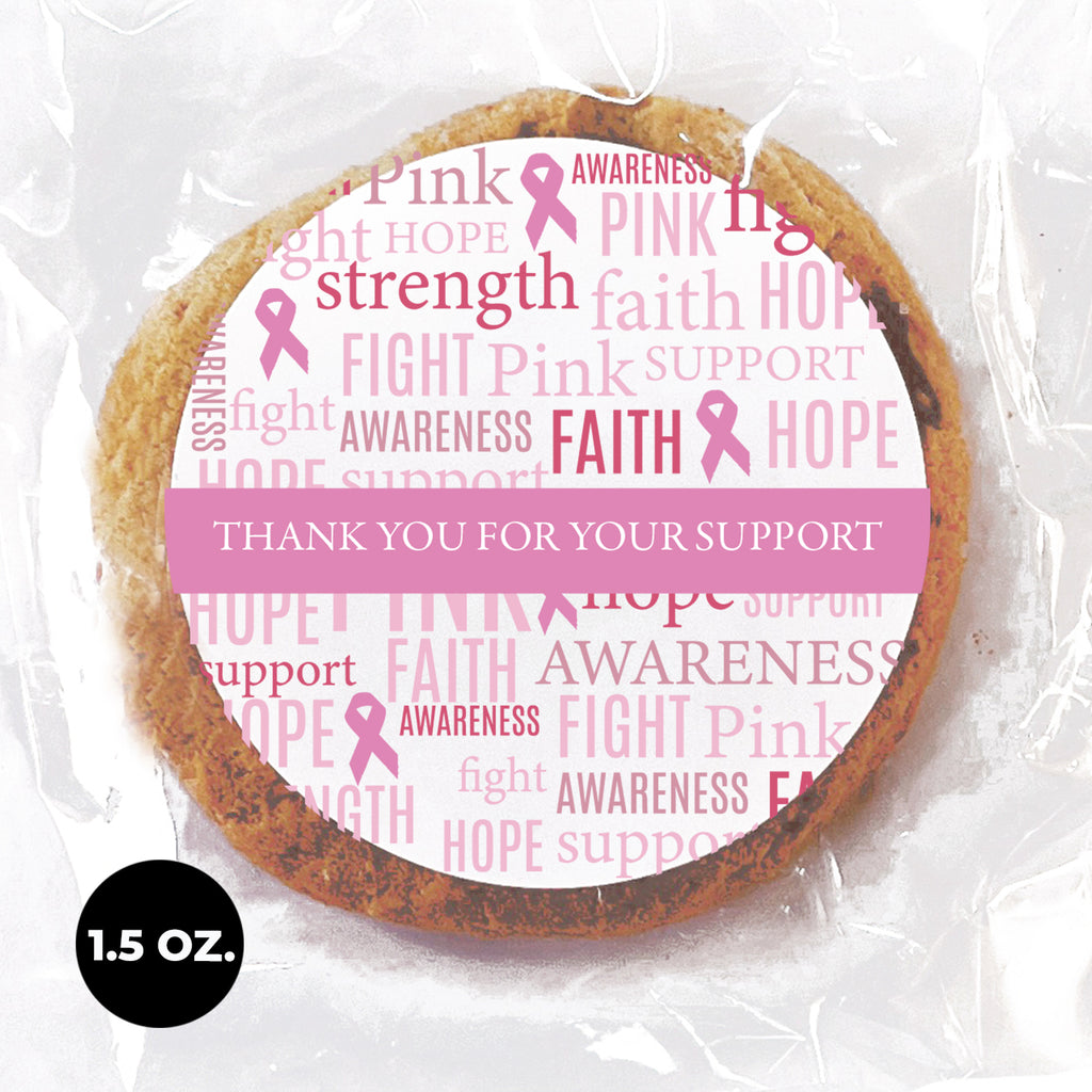 Gourmet Personalized Breast Cancer Breast Cancer Words Chocolate Chi –  Incredible Cookies